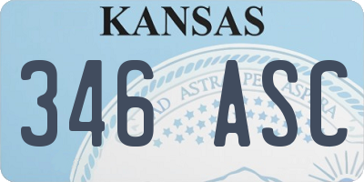 KS license plate 346ASC