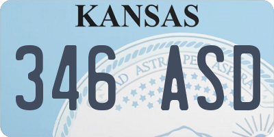 KS license plate 346ASD