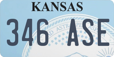 KS license plate 346ASE