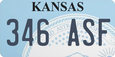 KS license plate 346ASF