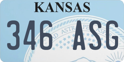 KS license plate 346ASG