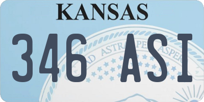 KS license plate 346ASI