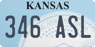KS license plate 346ASL