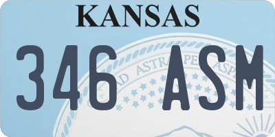 KS license plate 346ASM