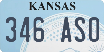 KS license plate 346ASO