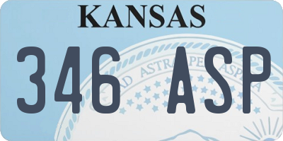 KS license plate 346ASP
