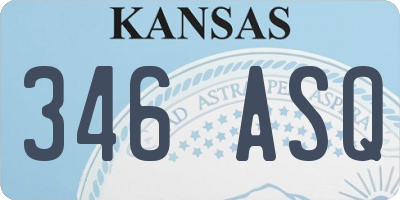 KS license plate 346ASQ