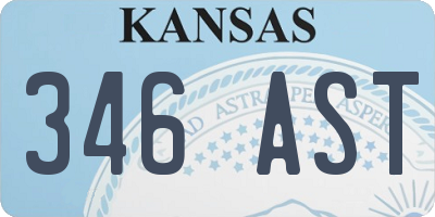 KS license plate 346AST