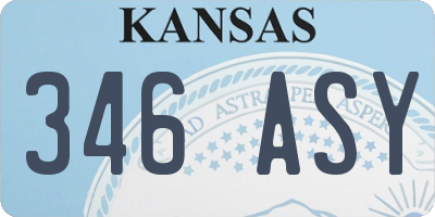 KS license plate 346ASY