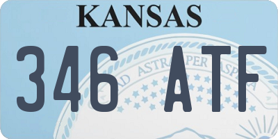 KS license plate 346ATF