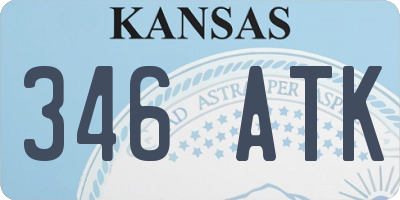KS license plate 346ATK