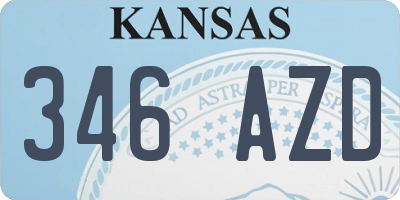 KS license plate 346AZD