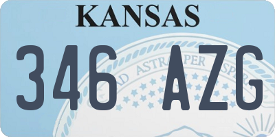 KS license plate 346AZG