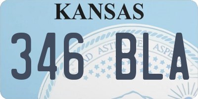 KS license plate 346BLA