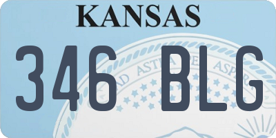 KS license plate 346BLG
