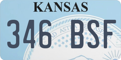 KS license plate 346BSF