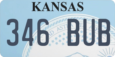 KS license plate 346BUB