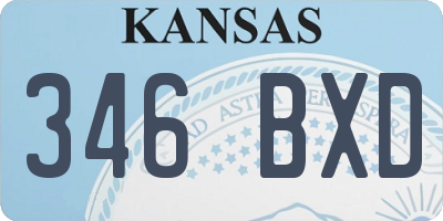 KS license plate 346BXD