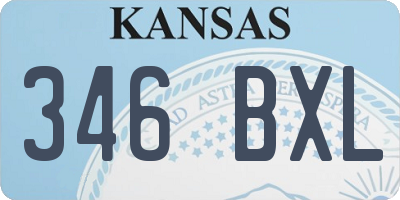 KS license plate 346BXL