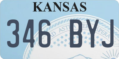 KS license plate 346BYJ