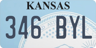 KS license plate 346BYL