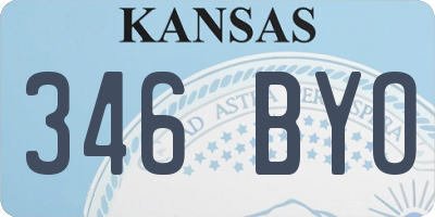 KS license plate 346BYO
