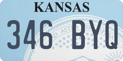 KS license plate 346BYQ