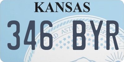 KS license plate 346BYR
