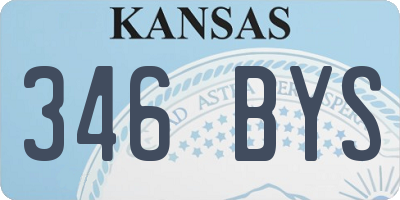 KS license plate 346BYS