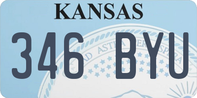 KS license plate 346BYU