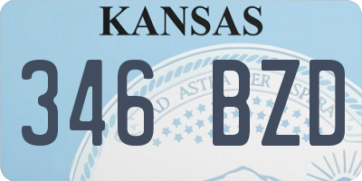KS license plate 346BZD