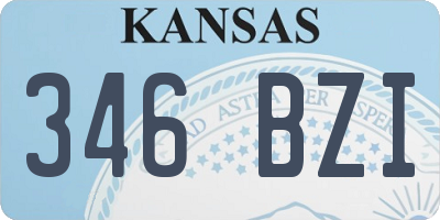 KS license plate 346BZI