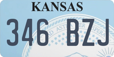 KS license plate 346BZJ