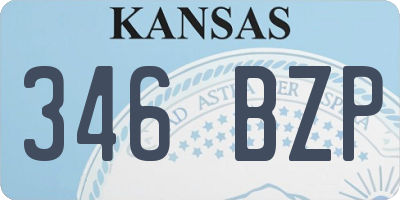 KS license plate 346BZP