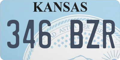 KS license plate 346BZR