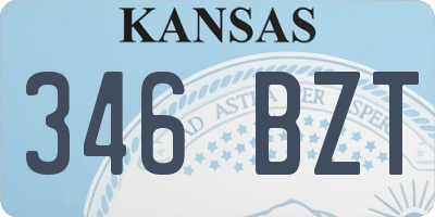 KS license plate 346BZT