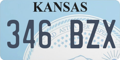 KS license plate 346BZX