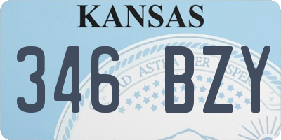 KS license plate 346BZY