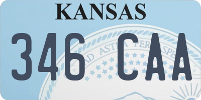 KS license plate 346CAA