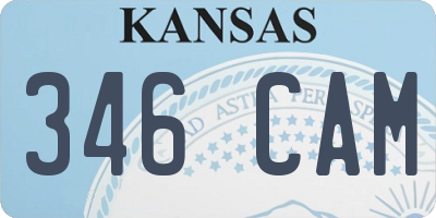 KS license plate 346CAM