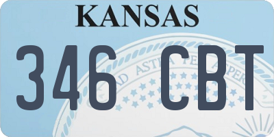 KS license plate 346CBT