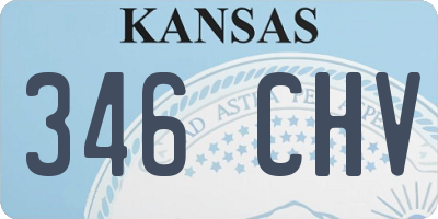 KS license plate 346CHV