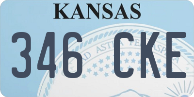 KS license plate 346CKE