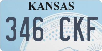 KS license plate 346CKF