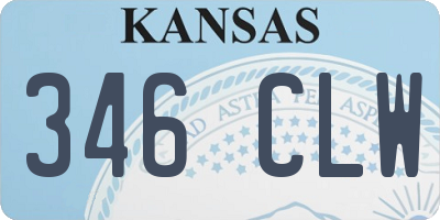 KS license plate 346CLW