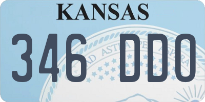 KS license plate 346DDO