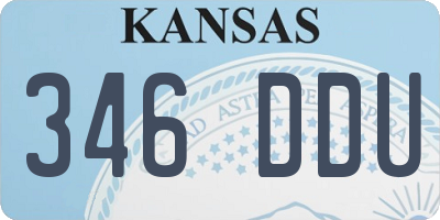 KS license plate 346DDU