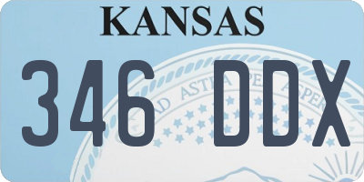 KS license plate 346DDX