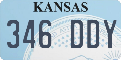 KS license plate 346DDY