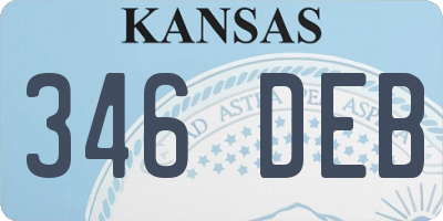 KS license plate 346DEB
